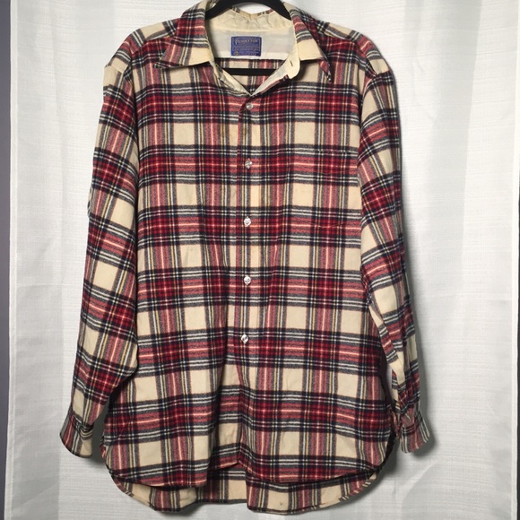 Pendleton Lodge Shirt VTG Plaid Wool Button Down